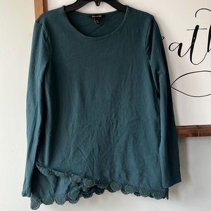 Banana Republic Dark Green Scallop Trim shirt